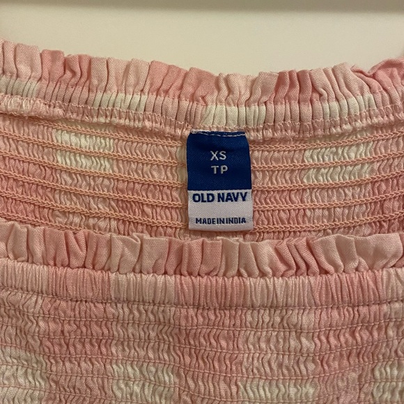 old navy pink and cream gingham ruffle dress - Picture 3 of 5